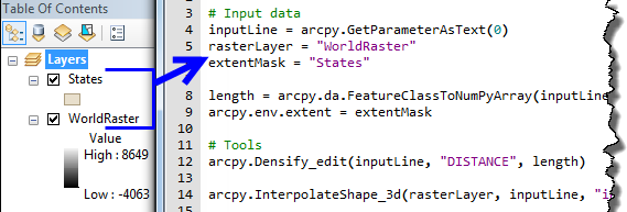 Layers used in Python Script tool Layers used in Python Script tool